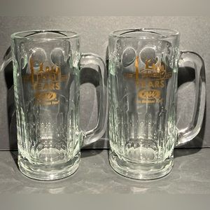 Qty #2 Vintage A & W Root Beer Heavy Glass 7” Mugs 100 years of All America Food